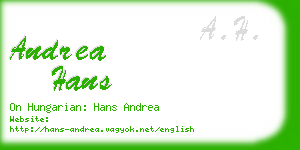 andrea hans business card